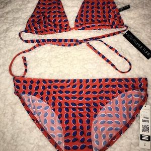 Red/orange and blue Kamilkulture Bikini size S